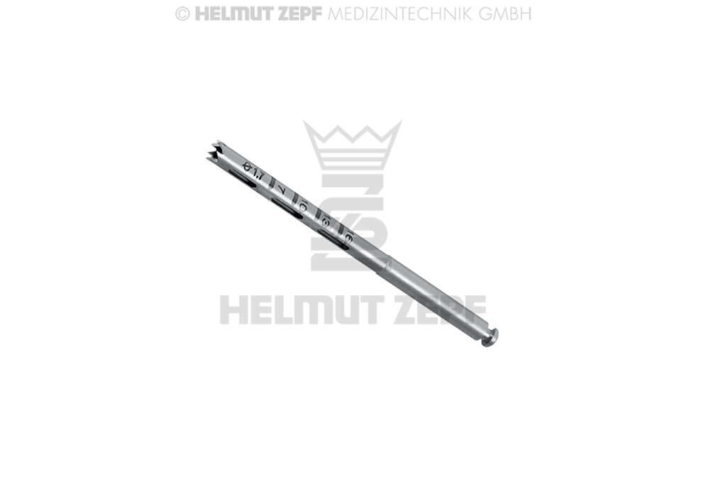 dental trephine surgical instrument 1.7mm Inside Ø, 2.35x30mm, 7 Teeth, Helmut Zepf 08.910.01
