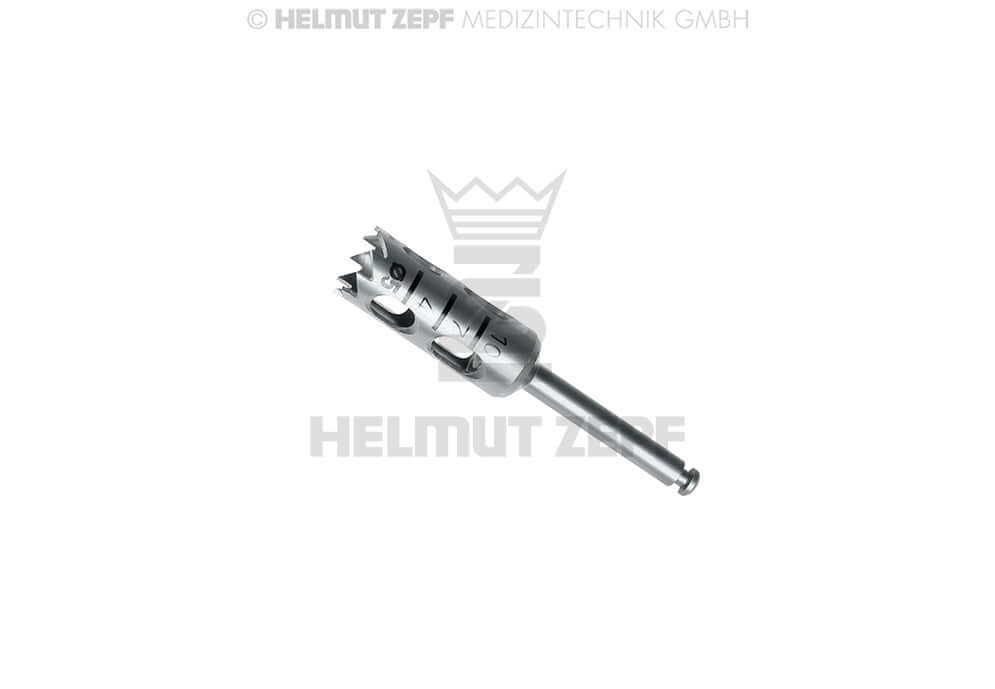 dental trephine 5.0mm surgical instrument short trephine 9 teeth 13.5mm body Helmut Zepf 08.910.13S
