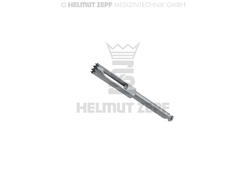 Helmut Zepf dental trephine 3.0mm short, 2.35x15mm shank, surgical bur for osseous coring, No. 08.911.30