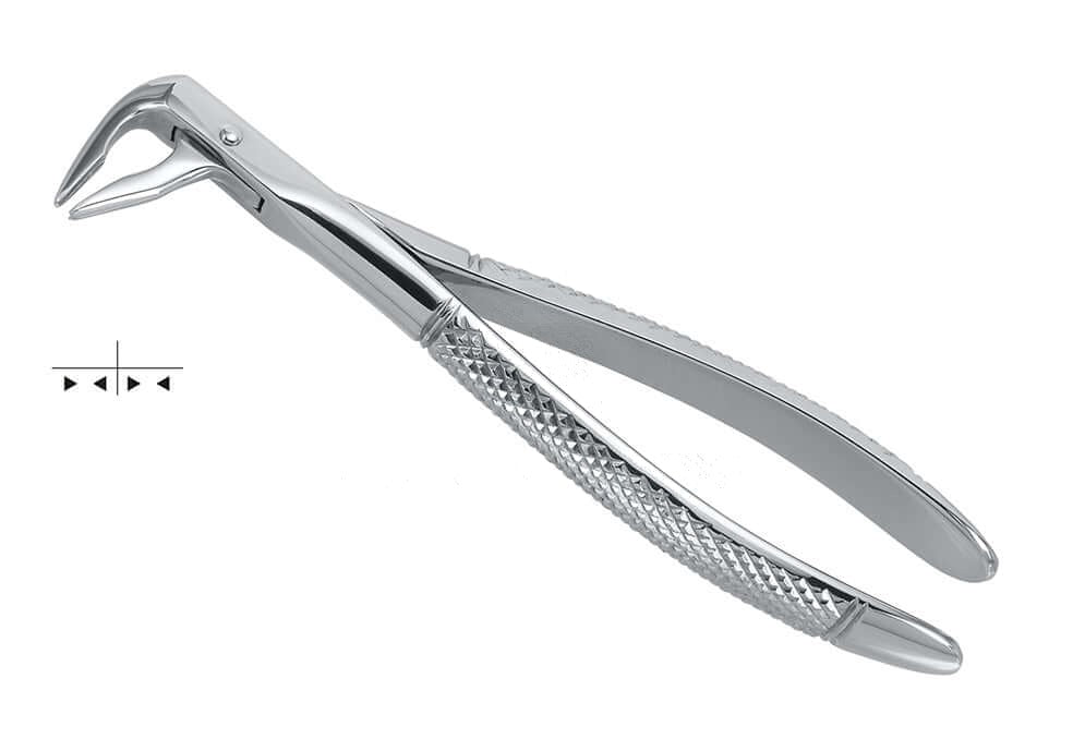 Helmut Zepf extraction forceps lower roots Ash pattern (English pattern) #74, stainless steel dental instrument No. 10.074.91