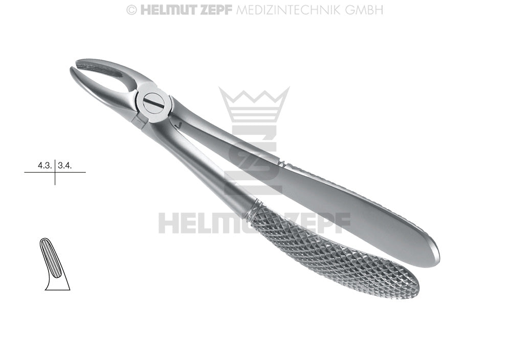 Pediatric extraction forceps for children, Klein English Pattern No.7, without Spring, stainless steel dental tool