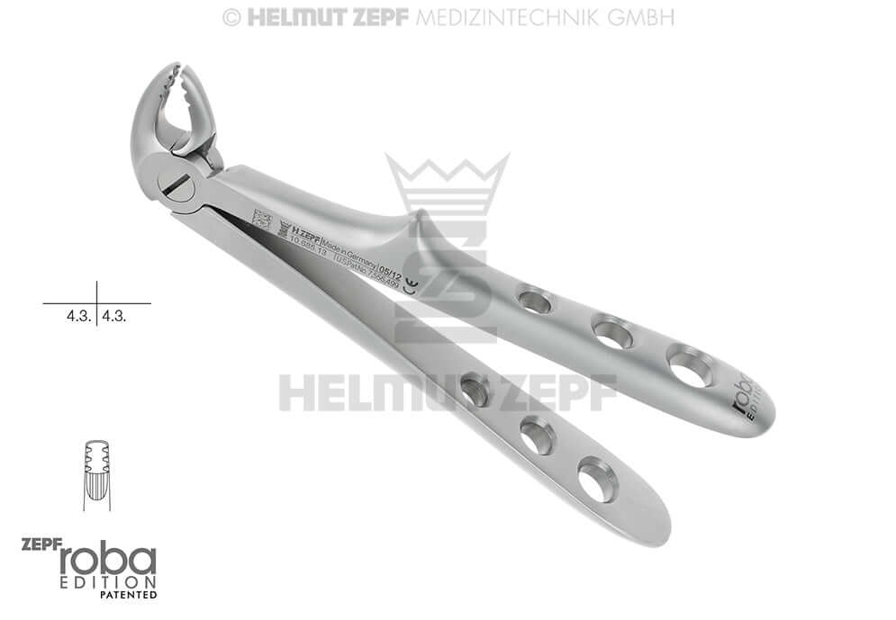 Pediatric extraction forceps English pattern #13 for children Roba Design by Helmut Zepf, stainless steel dental tool
