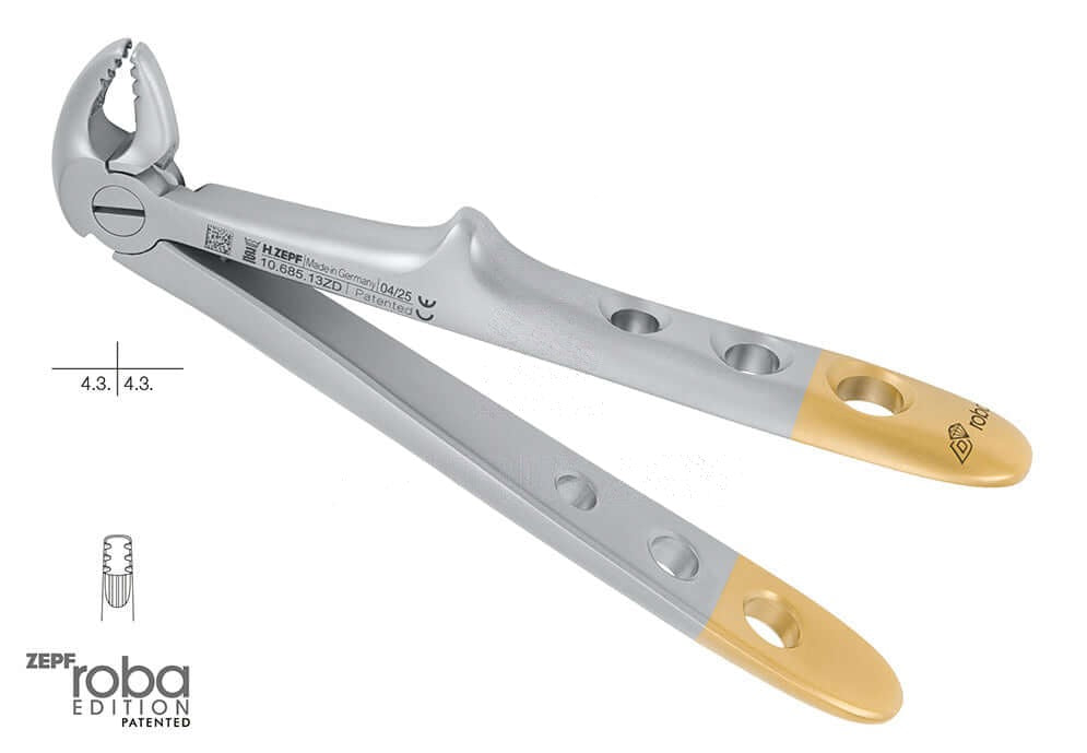 Pediatric extraction forceps diamond coated, Ash Pattern (English Pattern) #13 for Children, Roba Design by Helmut Zepf