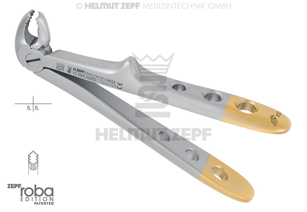 Pediatric extraction forceps english pattern children #22 Roba Design Diamond Coated dental tool by Helmut Zepf