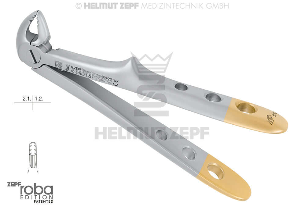 Pediatric Extraction Forceps Diamond Coated English Pattern #33 for Children Roba Design by Helmut Zepf