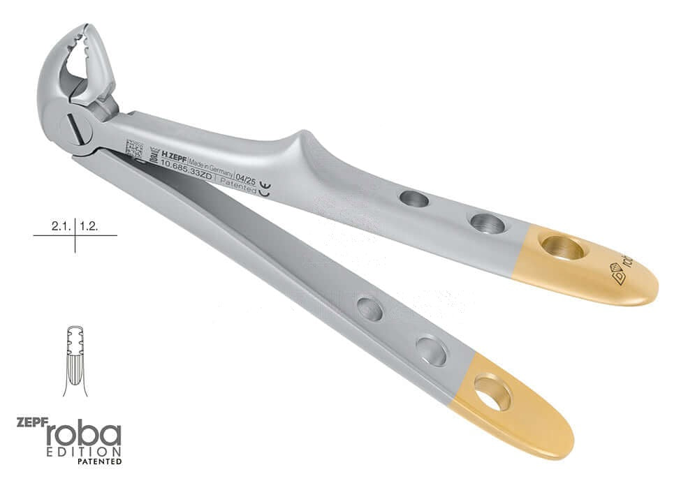 Pediatric Extraction Forceps Diamond Coated Ash Pattern (English Pattern) #33 for Children Roba Design by Helmut Zepf
