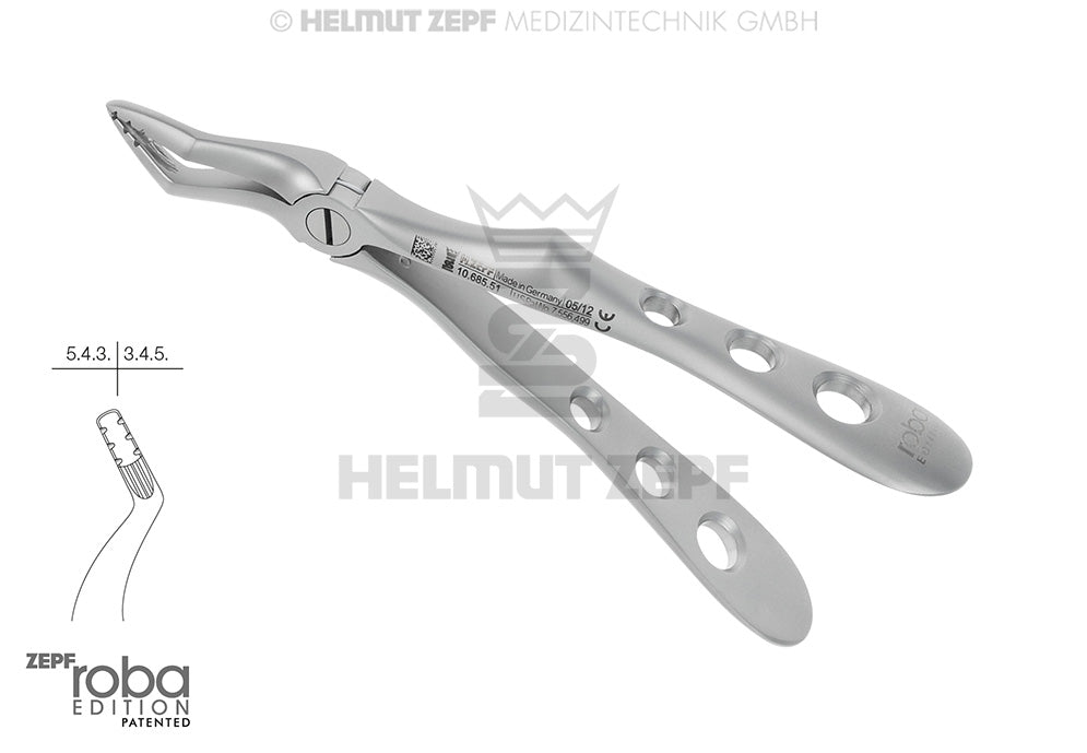 Pediatric extraction forceps English pattern #51 for children, Roba Design by Helmut Zepf