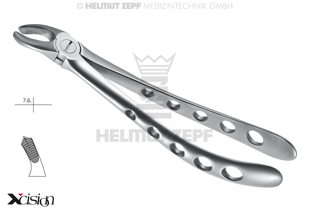 English pattern extraction forceps upper right molars #17 Xcision-Line by Helmut Zepf No. 12.017.00Z