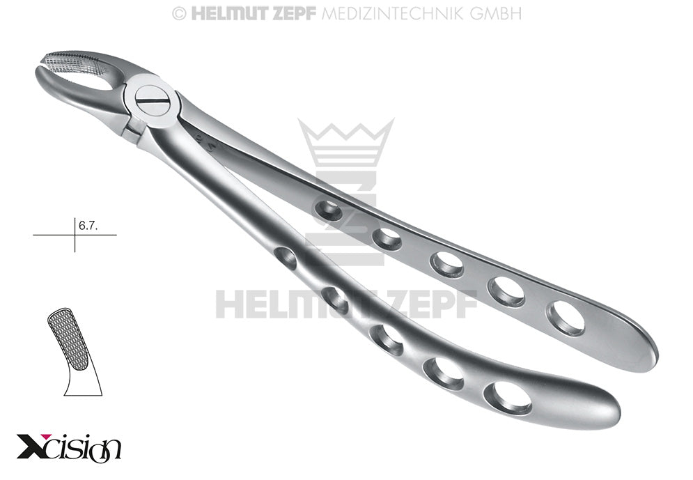upper left molar extraction forceps English pattern #18 Xcision-Line by Helmut Zepf 12.018.00Z