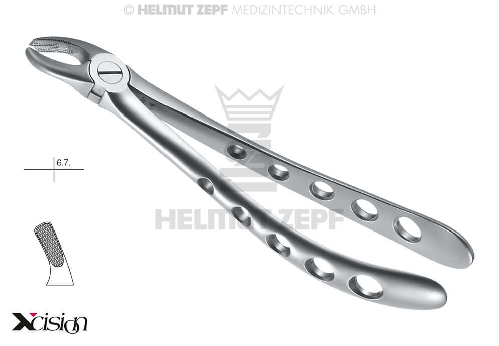 upper left molar extraction forceps English pattern #18 Xcision-Line by Helmut Zepf 12.018.00Z