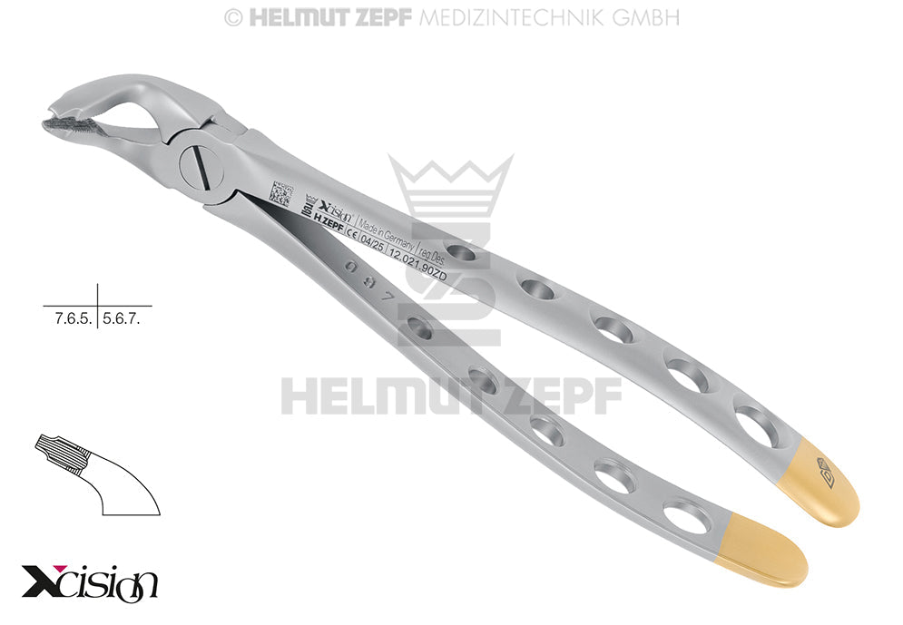 Diamond coated extraction forceps lower premolars #321 English Pattern Xcision-Line Helmut Zepf 12.021.90ZD