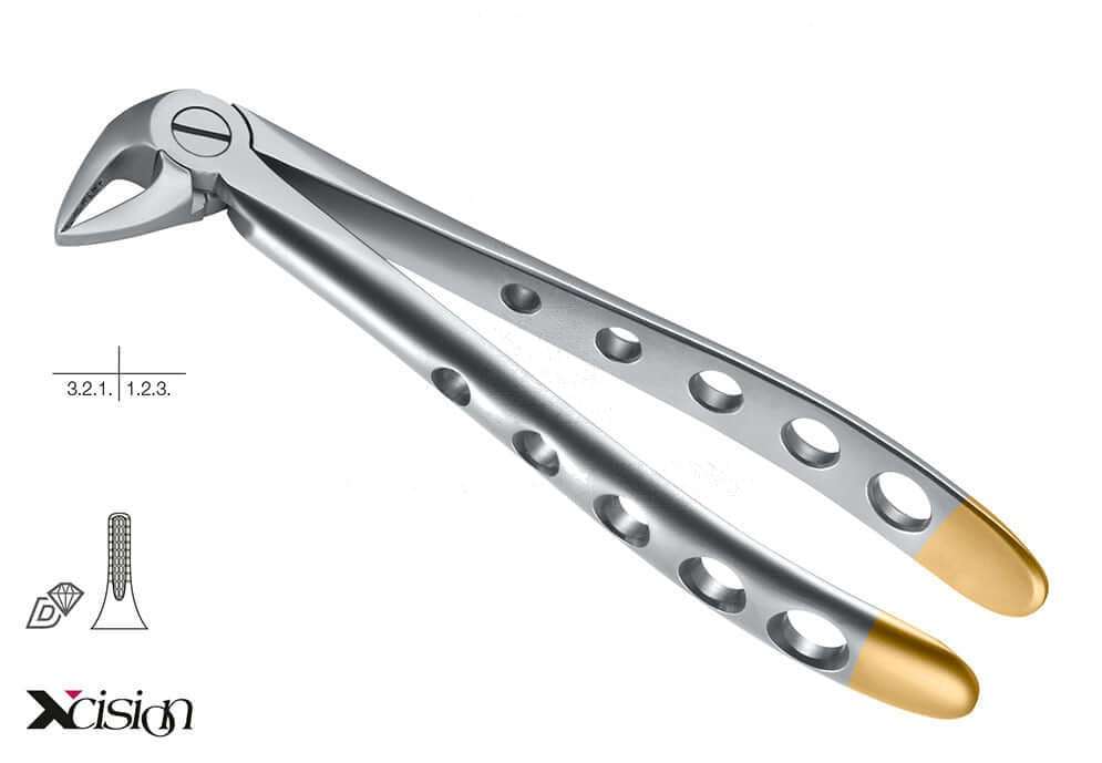 Helmut Zepf diamond coated extraction forceps lower incisors #33A Ash Pattern (English Pattern) Xcision-Line canines and roots dental tool