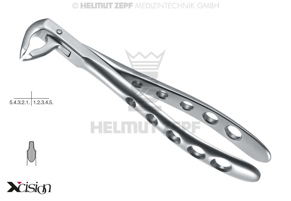 lower incisor extraction forceps English pattern #36 special far-reaching beaks Xcision-Line Helmut Zepf 12.036.00Z