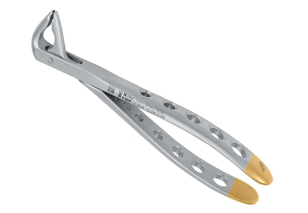 Helmut Zepf lower incisor extraction forceps diamond coated #36A Ash Pattern (English Pattern) far reaching Xcision-Line