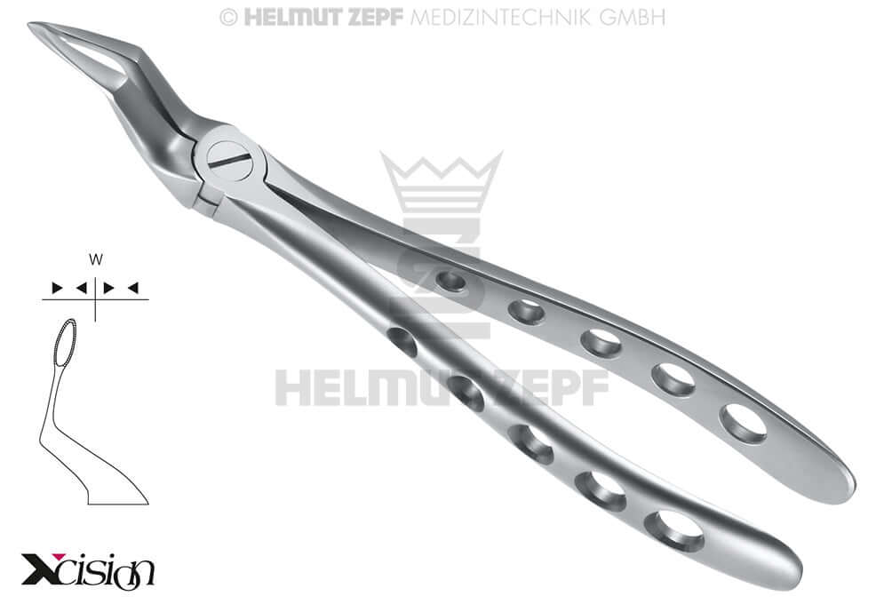 Root Tip Forceps #51-Sb Serrated Edges Upper Roots Xcision-Line Helmut Zepf 12.051.15ZS