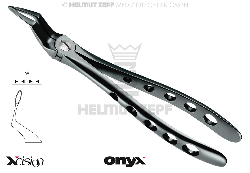 Helmut Zepf upper root extraction forceps serrated edges #51-Sb Xcision-Line Onyx Coating dental tool