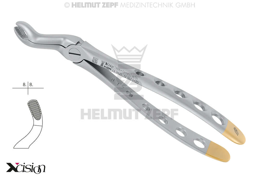 Helmut Zepf #67A diamond coated upper wisdom teeth extraction forceps English Pattern Xcision-Line