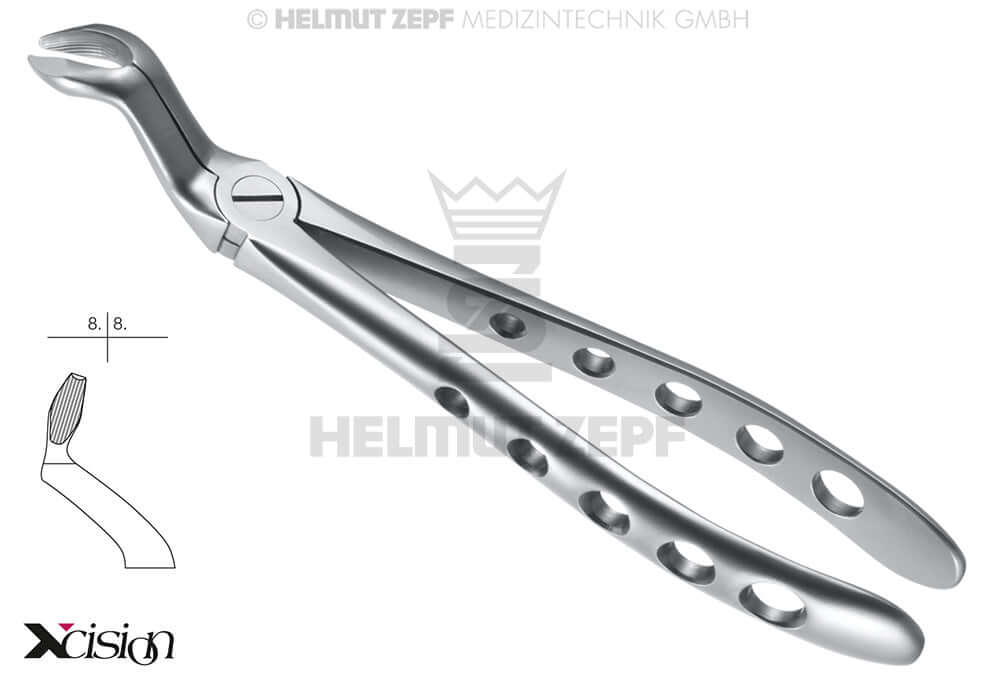 Helmut Zepf #67A upper wisdom teeth extraction forceps English Pattern Modified Xcision-Line TwistEX dental instrument