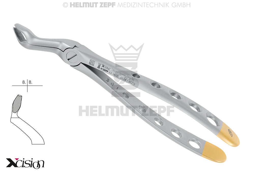 Helmut Zepf #67A upper wisdom teeth extraction forceps diamond coated English Pattern Modified Xcision-Line