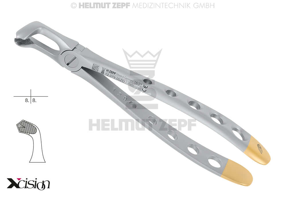 Helmut Zepf #79 diamond coated extraction forceps lower wisdom teeth English Pattern Xcision-Line 12.079.00ZD
