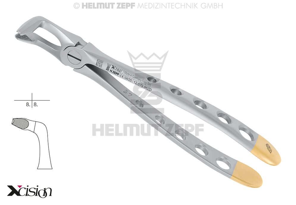 Helmut Zepf lower wisdom teeth extraction forceps diamond coated English Pattern #79 Xcision-Line 12.079.95ZD