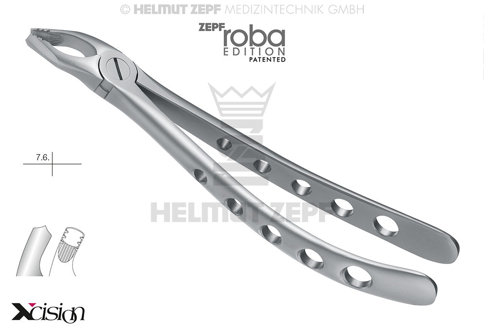 Helmut Zepf 12.217.00Z Extraction Forceps #17 Modified Roba-Edition, upper right molars, Xcision-Line