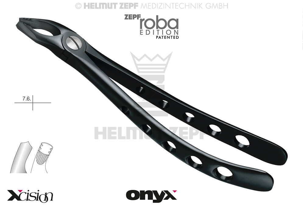 Dental Extraction Forceps #17 Modified Roba-Edition Upper Right Molars Xcision-Line Onyx Coating Helmut Zepf