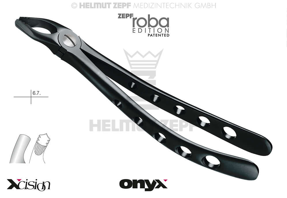 Dental Extraction Forceps #36N Modified Roba-Edition Diamond Coated Jaws Lower Incisors Premolars Xcision-Line Helmut Zepf