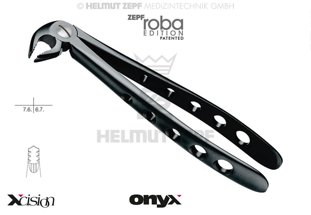 Dental Extraction Forceps #22 Modified Roba-Edition Lower Molars Onyx Coating Xcision-Line Helmut Zepf