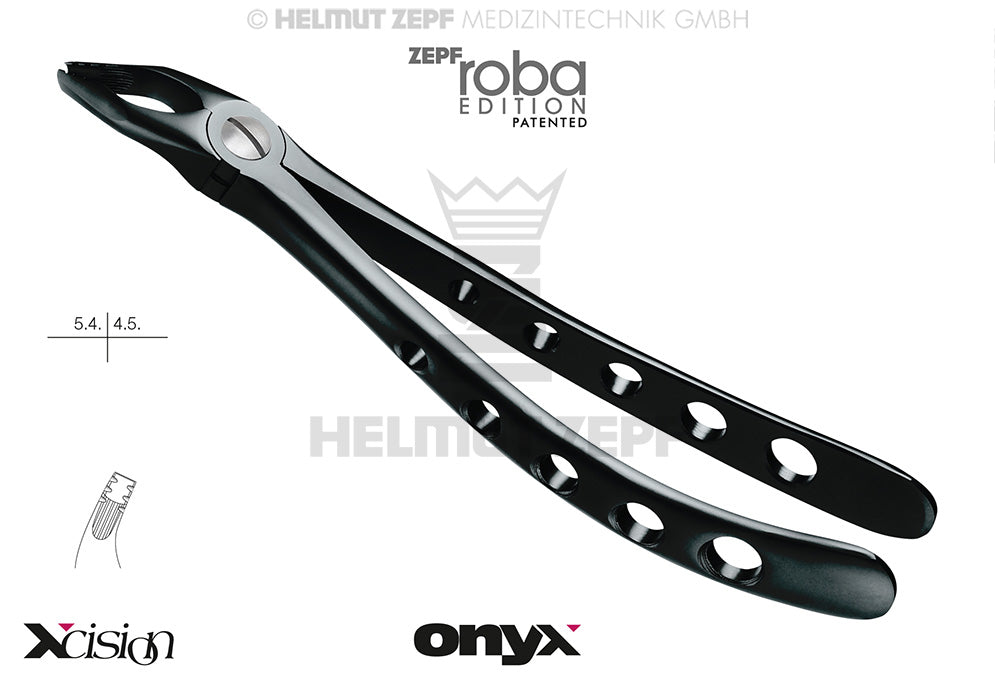 dental extraction forceps upper premolars diamond coated, Roba-Edition #35M, Xcision-Line Onyx Coating by Helmut Zepf