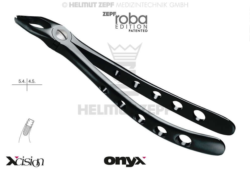 dental extraction forceps upper premolars diamond coated, Roba-Edition #35M, Xcision-Line Onyx Coating by Helmut Zepf