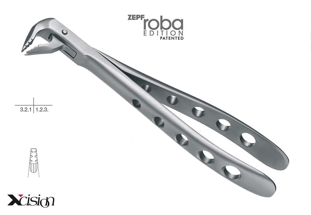 Helmut Zepf #36N Modified lower incisor premolar extraction forceps, Ash Pattern (English Pattern) Roba-Edition Xcision-Line