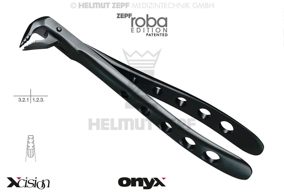Helmut Zepf dental extraction forceps lower incisors premolars #36N Roba Edition Xcision-Line Diamond Coated Onyx Coating