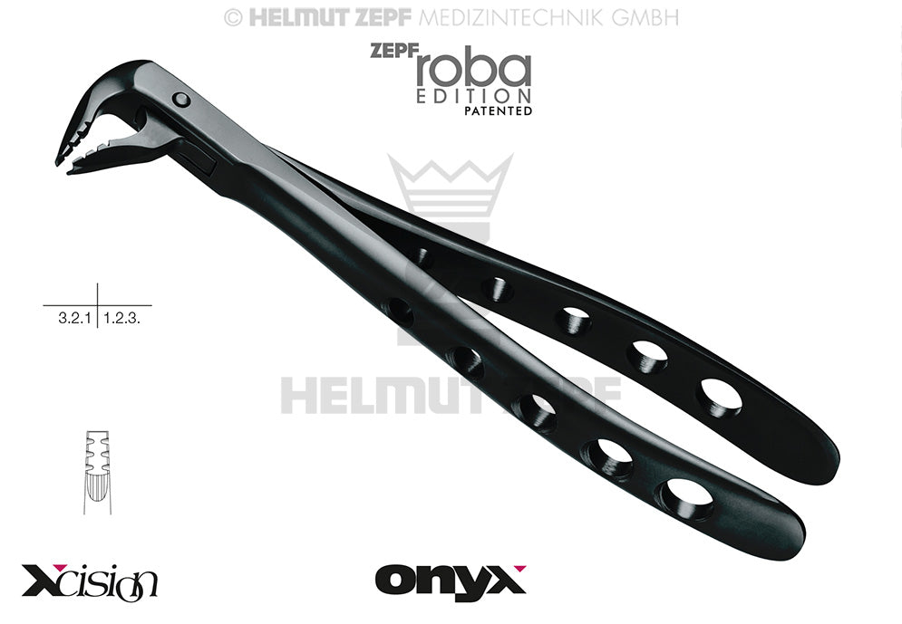 Helmut Zepf diamond coated extraction forceps lower incisors premolars #36M Roba-Edition Xcision-Line Onyx Coating
