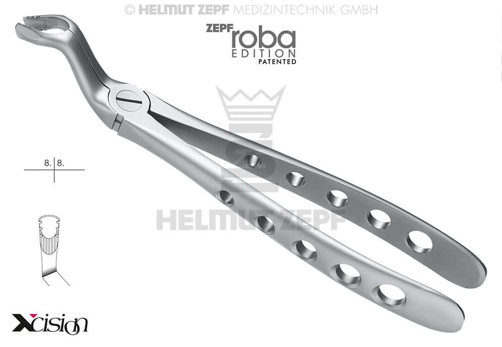Helmut Zepf upper wisdom teeth extraction forceps #67A Modified English Pattern Roba Edition Xcision-Line