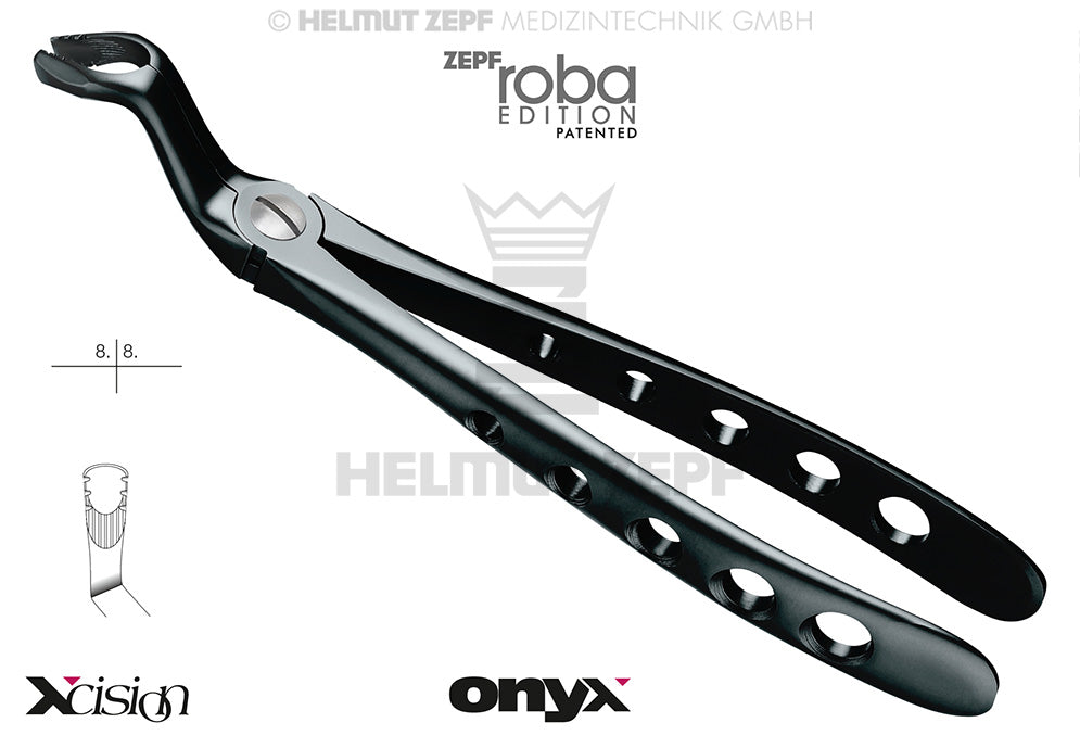 upper wisdom teeth extraction forceps diamond coated, Roba-Edition #67A Modified Onyx Coating Xcision-Line®