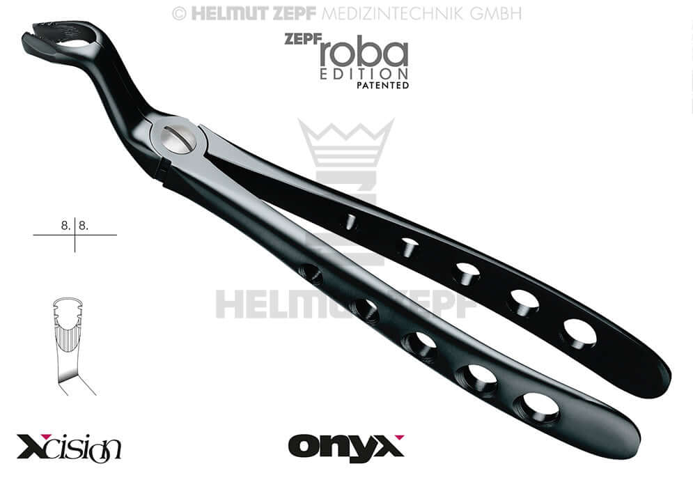 upper wisdom teeth extraction forceps diamond coated, Roba-Edition #67A Modified Onyx Coating Xcision-Line®