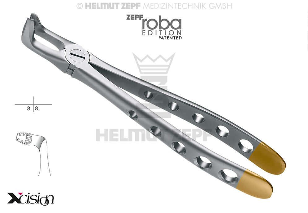 Helmut Zepf lower wisdom teeth extraction forceps diamond coated #79 Modified Roba-Edition Xcision-Line English Pattern
