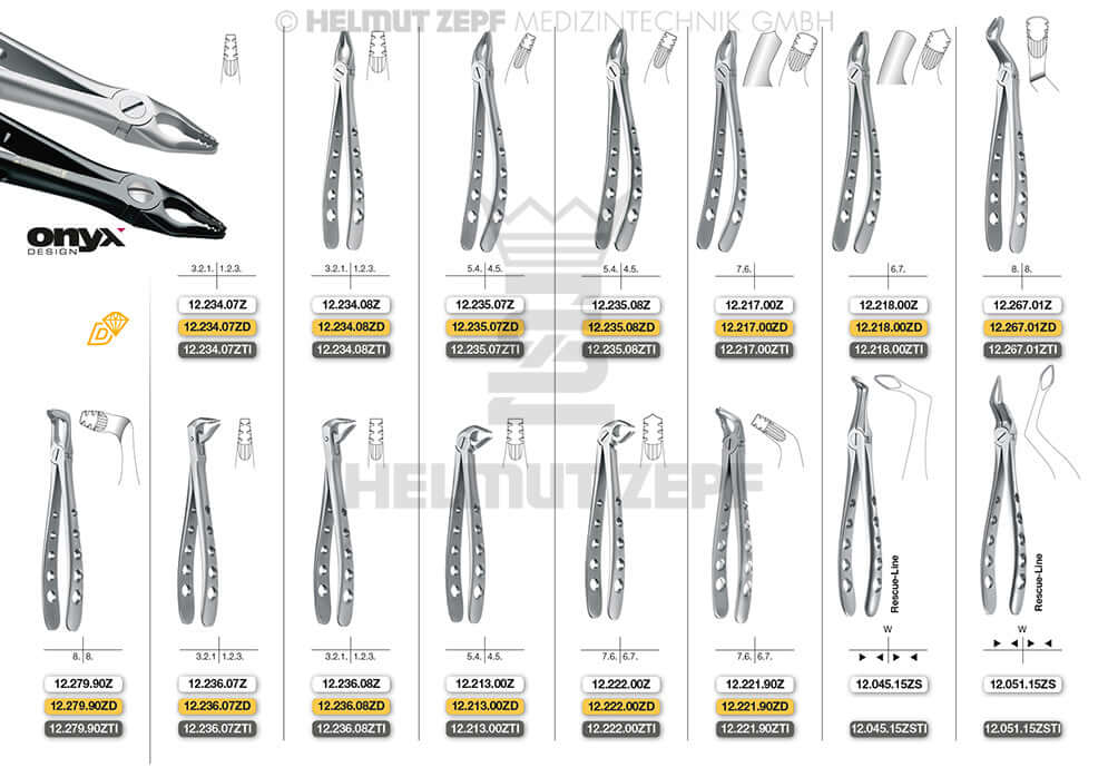 Lower wisdom teeth extraction forceps diamond coated jaws #79 Modified English Pattern Xcision-Line Helmut Zepf 12.279.90ZD