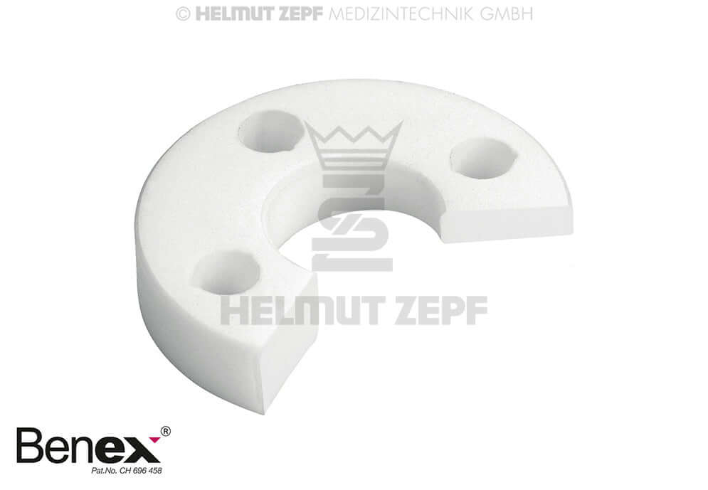 White PTFE Support Disc Diagonally Left for Benex Extraction System by Helmut Zepf No. 12.300.17