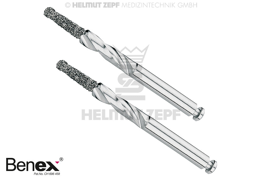 Benex Extraction System Dental Bur Ø2.1mm for Short Fat Screw 12.300.65, 2Pcs Pack – Helmut Zepf 12.300.35