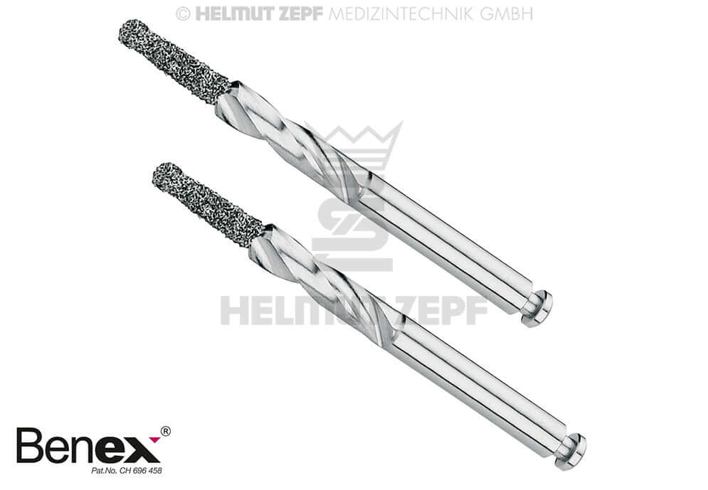 Benex Extraction System Dental Bur Ø2.1mm for Short Fat Screw 12.300.65, 2Pcs Pack – Helmut Zepf 12.300.35