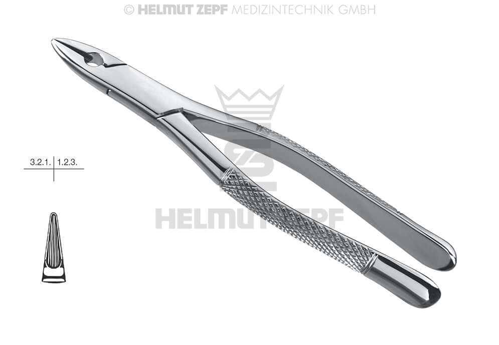 Helmut Zepf upper centrals canines extraction forceps #1 American Pattern Standard 14.001.00