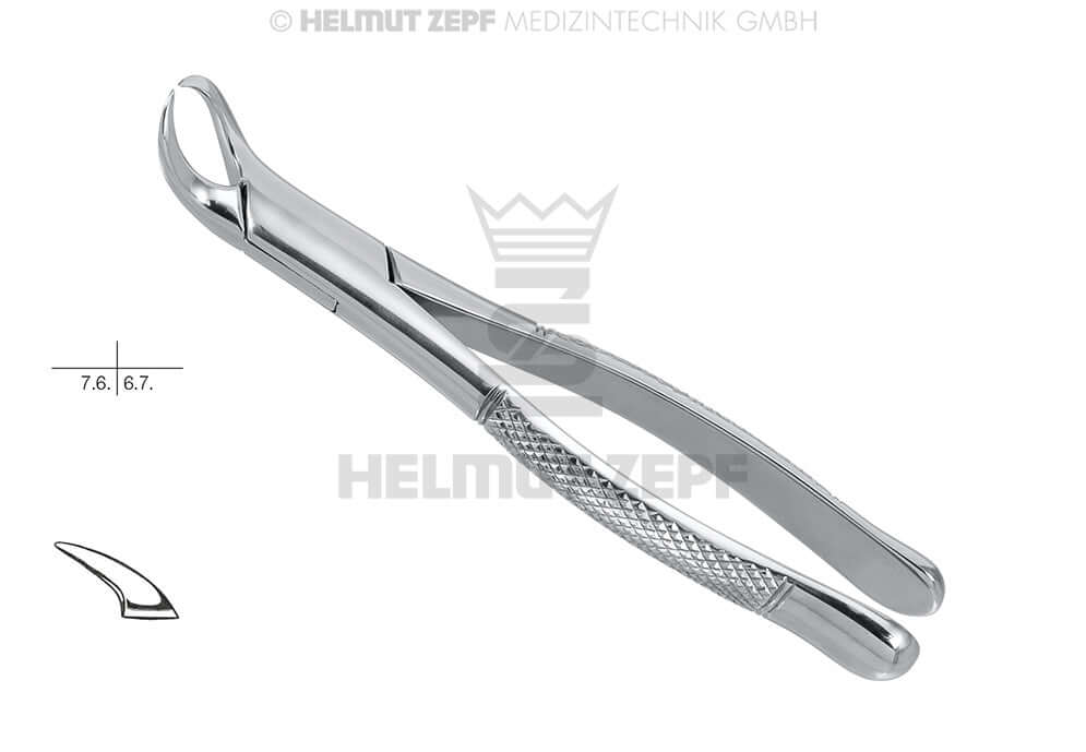 Helmut Zepf extraction forceps lower molars american pattern #23, stainless steel dental instrument No. 14.023.50
