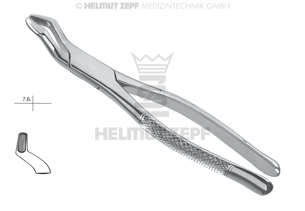 Helmut Zepf #53-R upper molar extraction forceps right side, American Pattern, stainless steel dental instrument