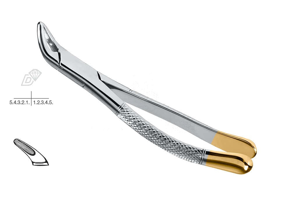 Helmut Zepf #151 diamond coated extraction forceps lower incisors, premolars and roots, Cryer American Pattern