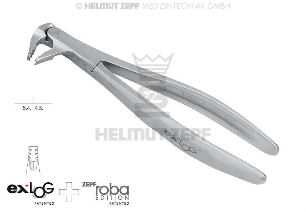 Helmut Zepf exLOG #13 lower premolar extraction forceps with special beaks for deep parallel grip
