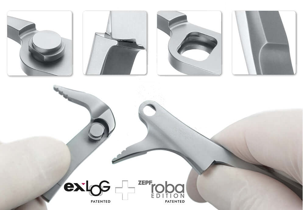Helmut Zepf exLOG #13 lower premolar extraction forceps with special beaks for deep parallel grip