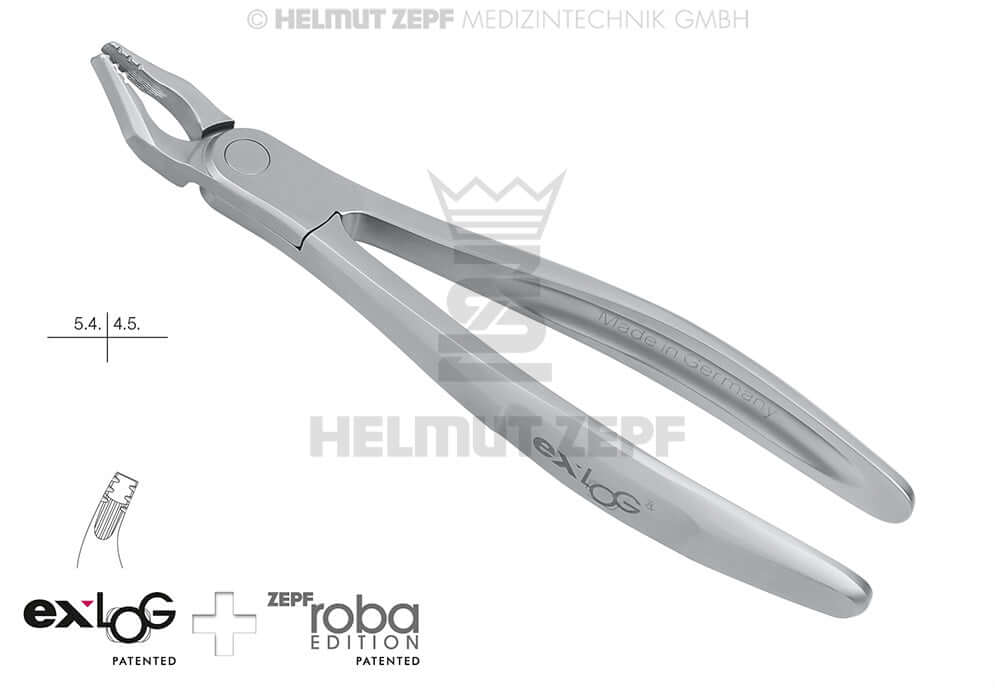 upper premolar extraction forceps deep parallel grip exLOG #35M Modified Roba-Edition by Dr. Beck Helmut Zepf