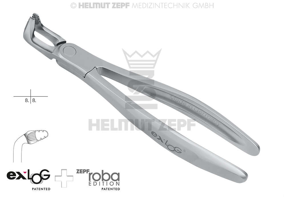 Helmut Zepf exLOG #79A lower wisdom teeth extraction forceps with deep parallel grip beaks for third molar procedures